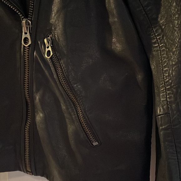 Madewell Leather Motorcycle Jacket Brass Hardware edition New w/tag Size Large - Picture 3 of 5